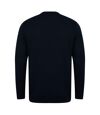 Henbury Mens Crew Neck 12 Gauge Fine Knit Jumper / Sweatshirt (Navy)