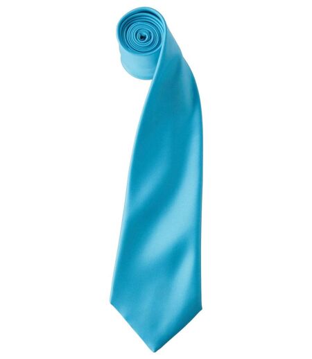 Cravate satin unie - PR750 - bleu turquoise
