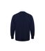 Long Sleeve Classic Rugby Polo Shirt Navy White Front Row-2