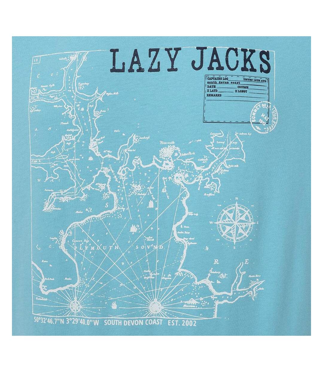 T-shirt Motif/style Imprimé Homme Turquoise Vif Lazy Jacks-2