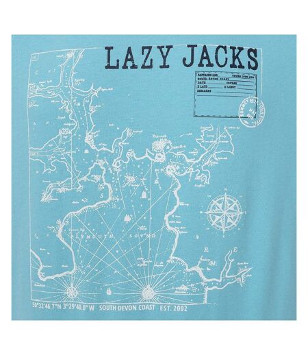 T-shirt Motif/style Imprimé Homme Turquoise Vif Lazy Jacks