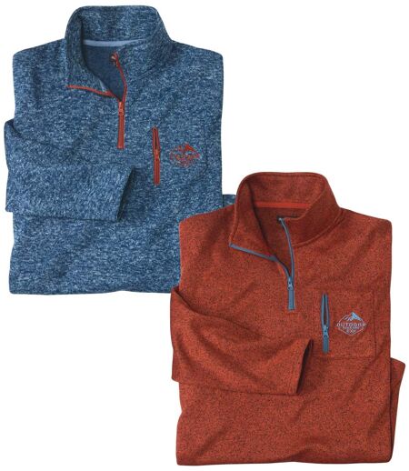 Set van 2 gemêleerde sweaters van molton Spring Travel