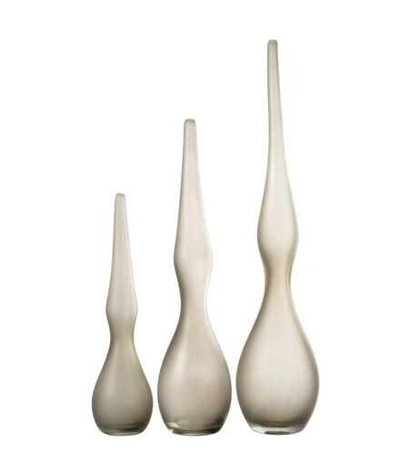 Lot de 3 Vases en Verre Yoko 64cm Grège