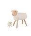 Statuette Mouton en Bois Chalet 45cm Blanc Cassé-3