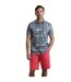 Mens faraway leaf print organic cotton shirt estate blue Weird Fish-3