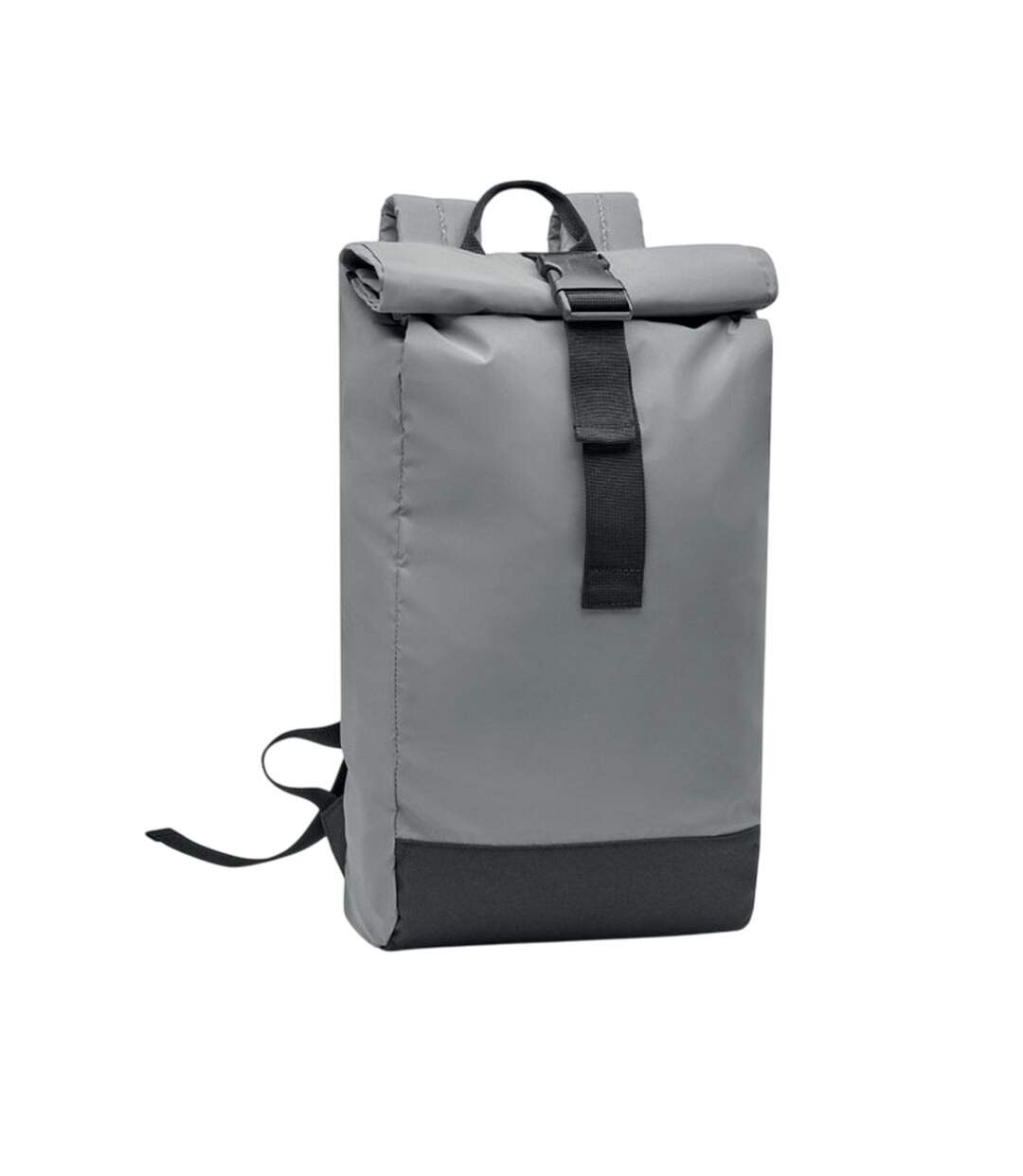 Bright rollpack roll top reflective backpack one size matt silver MidOcean-1