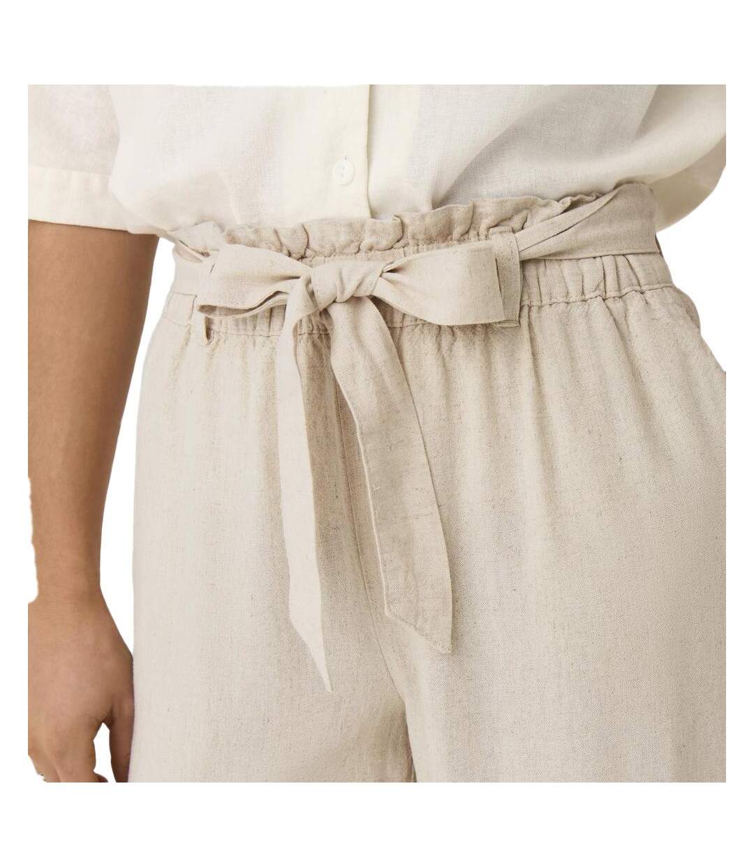 Pantalon en lin beige femme jdy say - 34-3