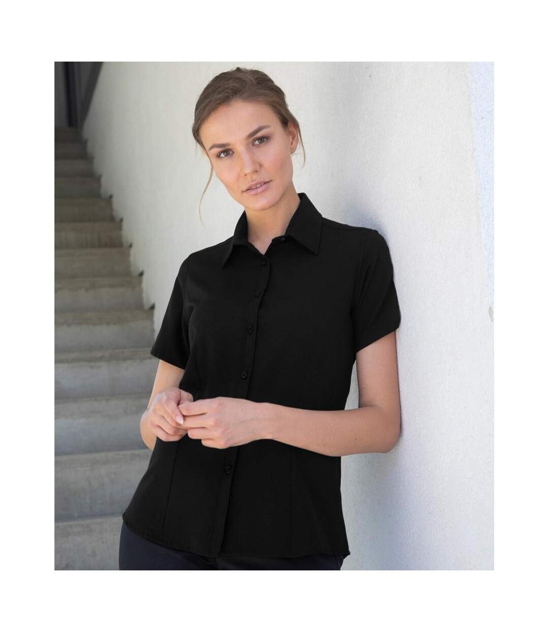 Collection Chemisier À Manches Courtes Femme Noir Russell-1