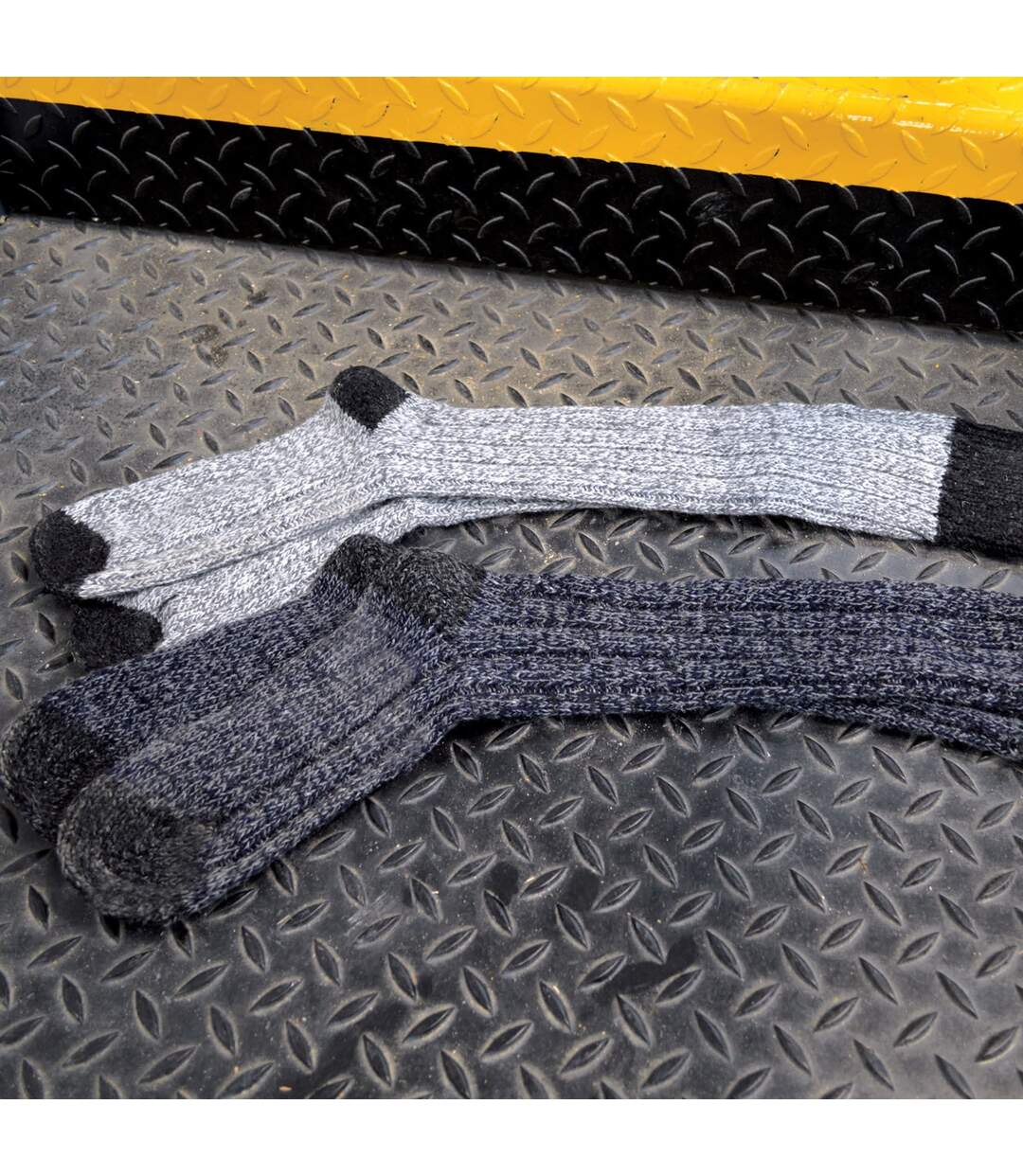 3 Pack Mens Extra Long Knee High Knitted Wool Boot Socks-5