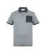 Mens Stripe Polo Shirt Charcoal White Lee Cooper-1