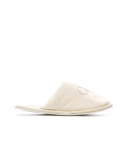 Chaussons blanc femme calvin klein jeans slipper satin moire