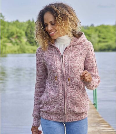 Women's Pink Knitted Jacket 