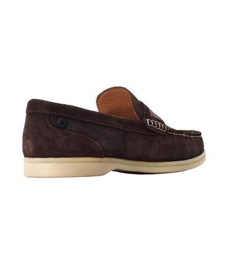 Mens Drum Suede Loafers Burnt Brown Base London