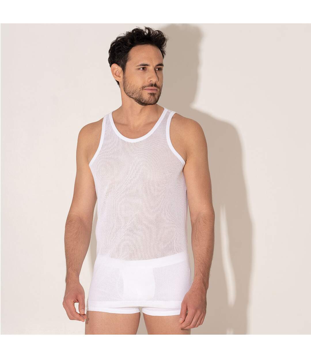 Débardeur homme maille aérée Pur Coton