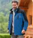 Men's Blue Water-Repellent Winter Parka