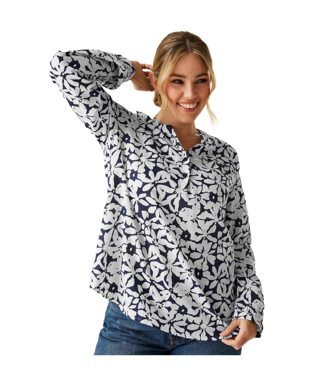 Blouse Natine Femme Bleu Marine Blanc Regatta-1