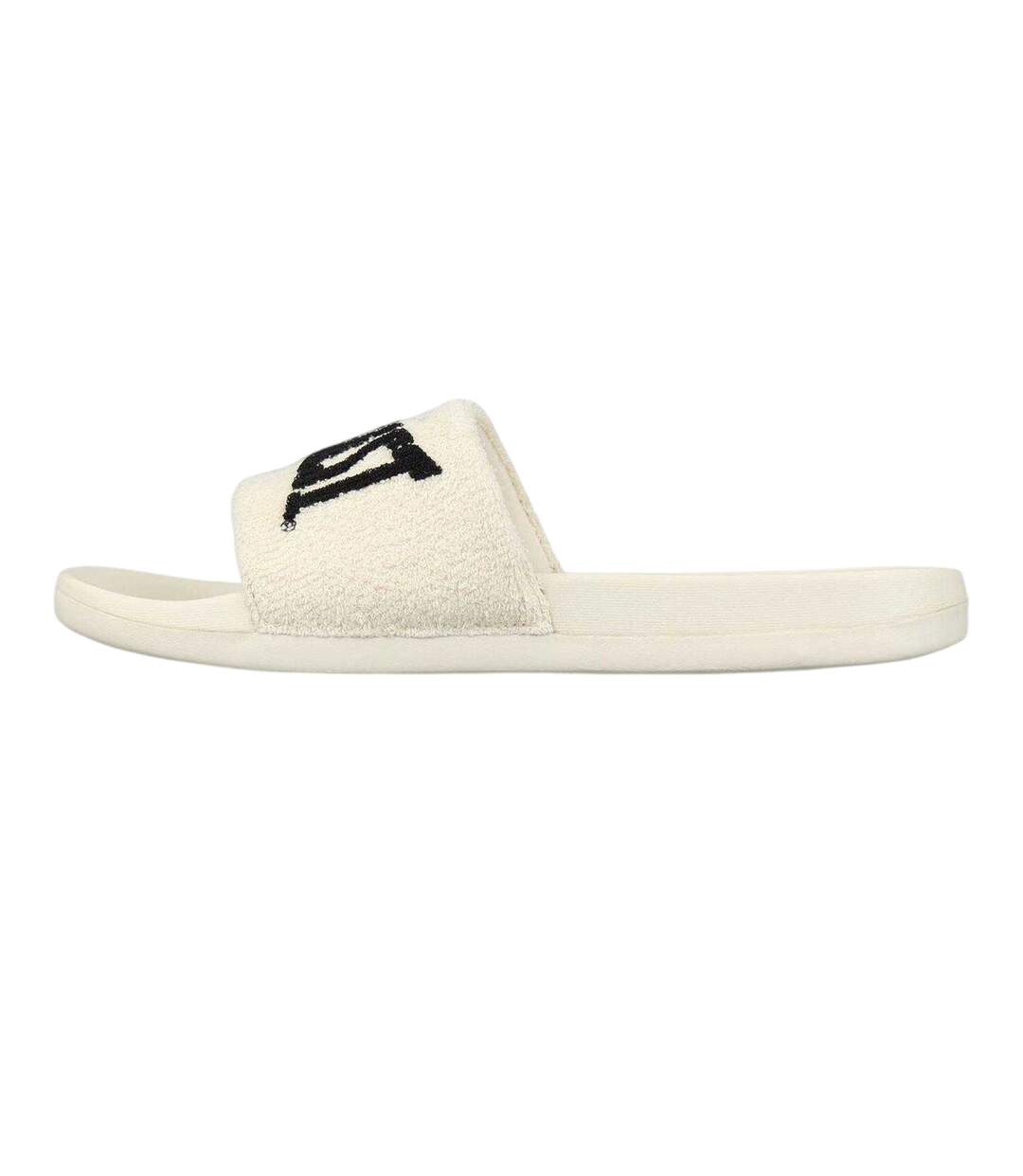 Womens/ladies Logo Sliders Beige Black Everlast-2