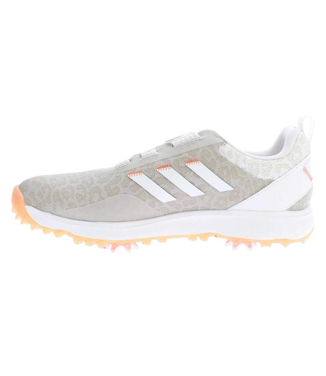 Womens/ladies Leopard Print Boa Lacing System Golf Shoes White Adidas-2