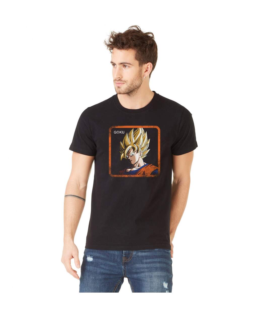 Tee Shirt Homme Goku, T Shirt Homme, 100% Coton, Respirant et Agréable-1