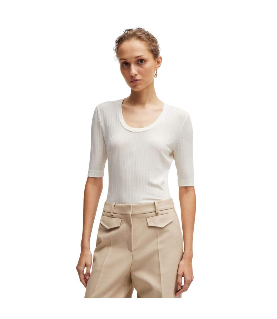 Haut Effilie Femme Blanc Boss-1