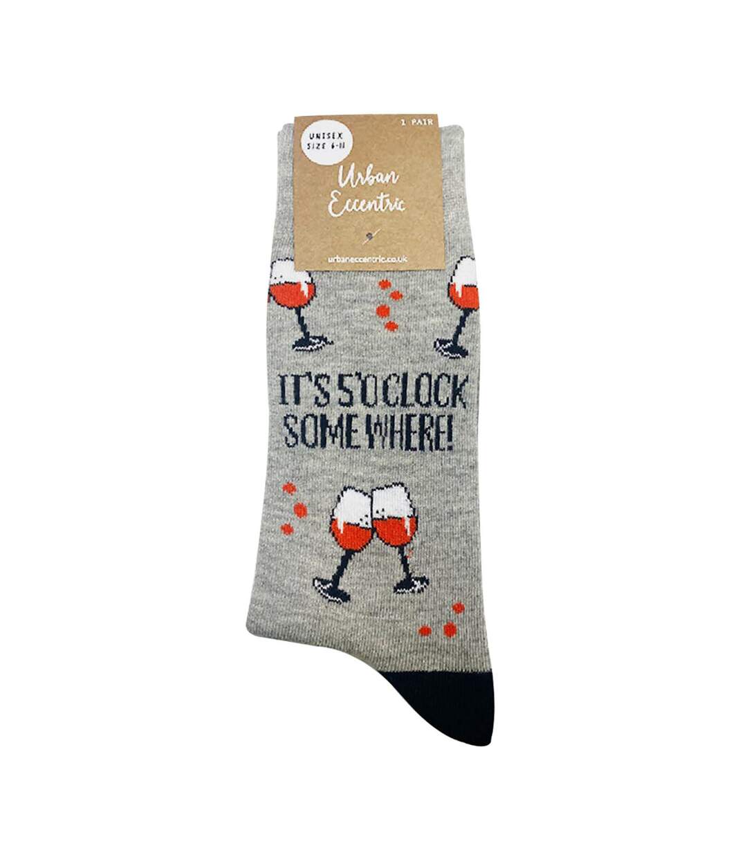 1 Pack Ladies Novelty Cotton 5 Oclock Wine Socks-2