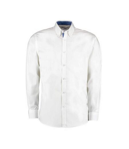 Chemise premium homme blanc / bleu Kustom Kit Kustom Kit