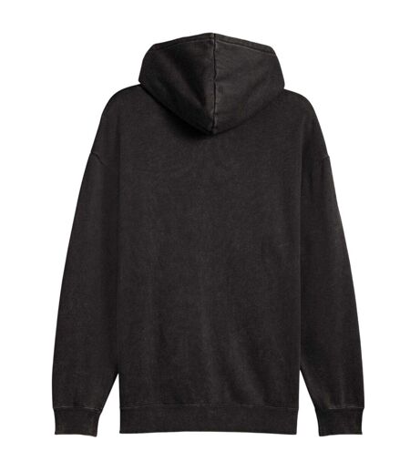 Mens Elevated Acid Wash Relaxed Fit Hoodie Black Puma