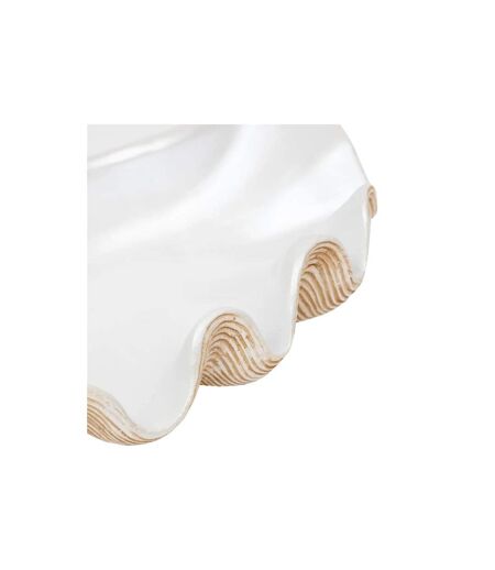 Coupelle Déco en Résine Océane 36cm Blanc