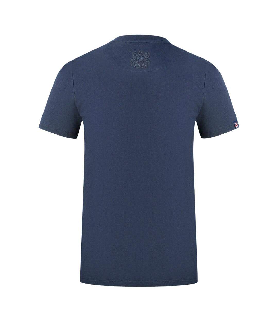 Mens 1851 Aq Logo T-shirt Navy Blue Aquascutum-2