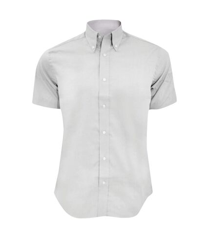 Kustom Kit Mens Short Sleeve Tailored Fit Premium Oxford Shirt (White) - UTBC1443