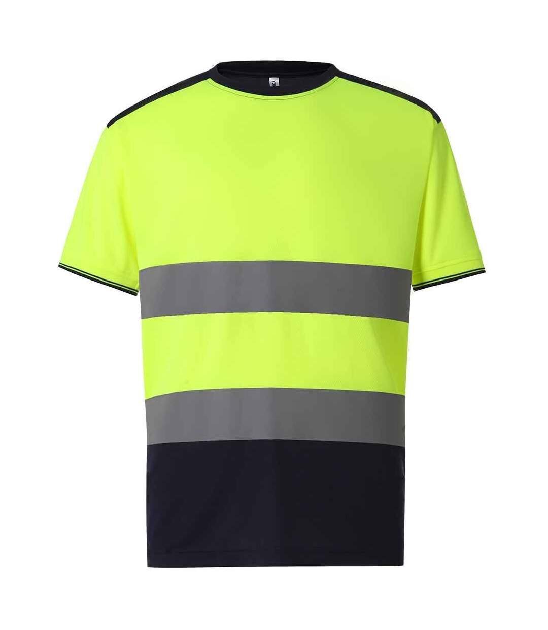 Yoko Mens Two Tone Hi-Vis T-Shirt (Yellow/Navy) - UTPC4280