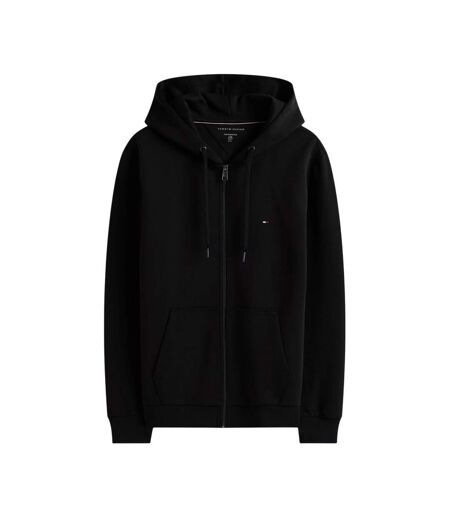 Mens Regular Long-sleeved Full Zip Hoodie Black Tommy Hilfiger
