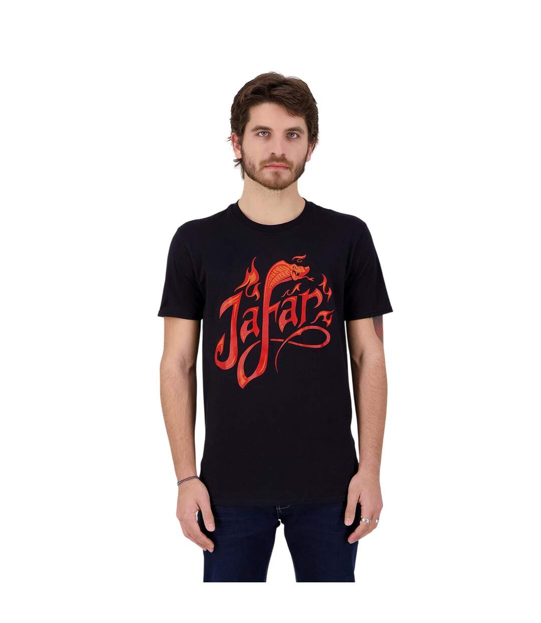 T-shirt Motif Jafar Homme Noir Aladdin-4