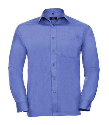 Chemise poplin manches longues repassage facile - Homme - RU934M - bleu clair corporate