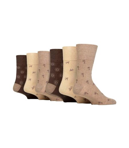 6 Pack Elastic Square Patterned Cotton Socks for Poor Circulation