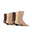 6 Pack Elastic Square Patterned Cotton Socks for Poor Circulation-1