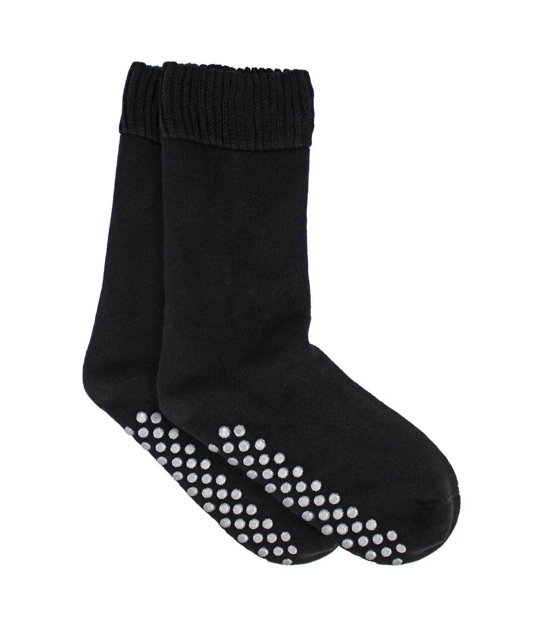 Mens Extra Wide Winter Bed Socks with Grips | Non Slip Thermal Sleep Socks-4