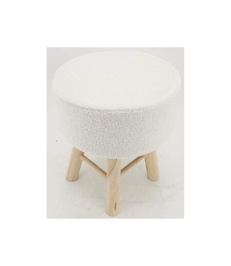 Tabouret en bouclette pied bois