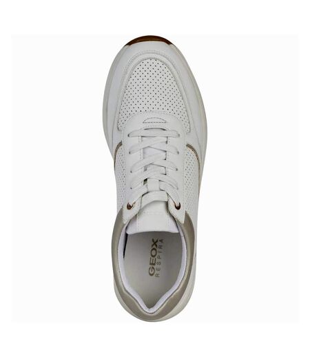 Womens/ladies cristael trainers white/gold Geox