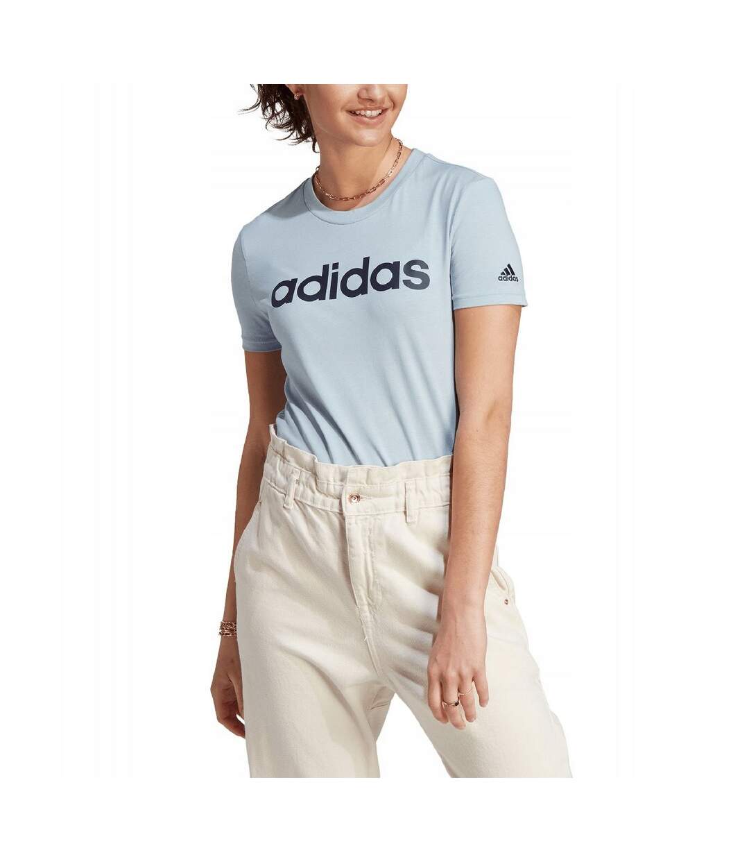 T-shirt Détente Style Logo Essentials Femme Bleu Adidas-1