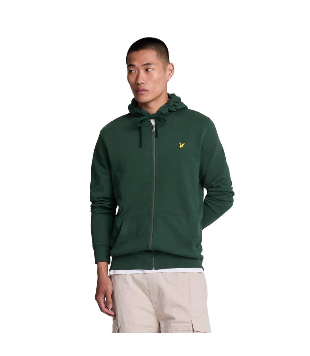 Mens full zip hoodie vert foncé Lyle & Scott-1