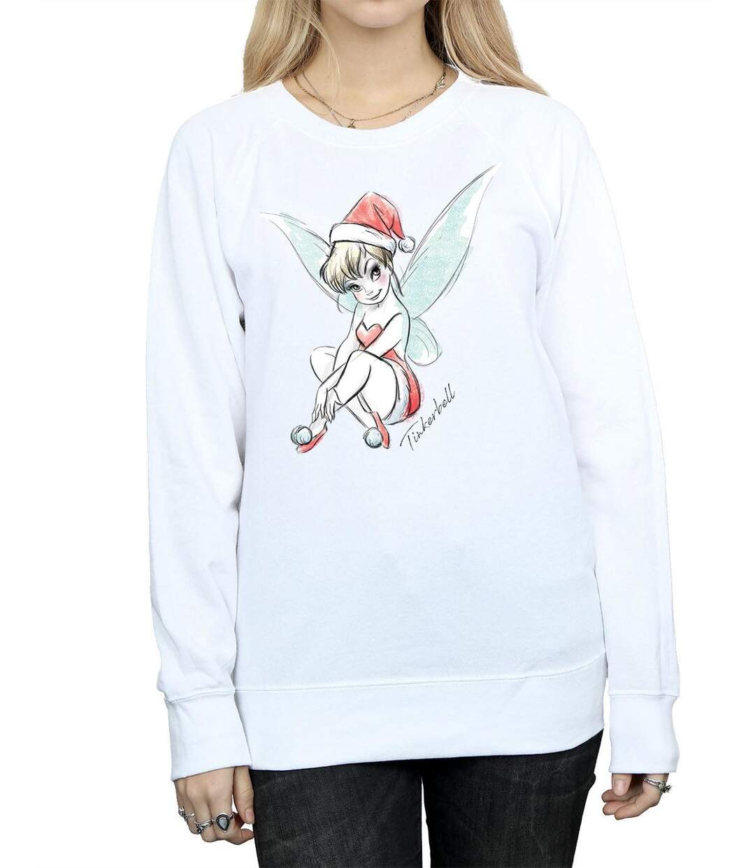 Disney - Sweat TINKERBELL CHRISTMAS FAIRY - Femme (Blanc) - UTBI11822-3