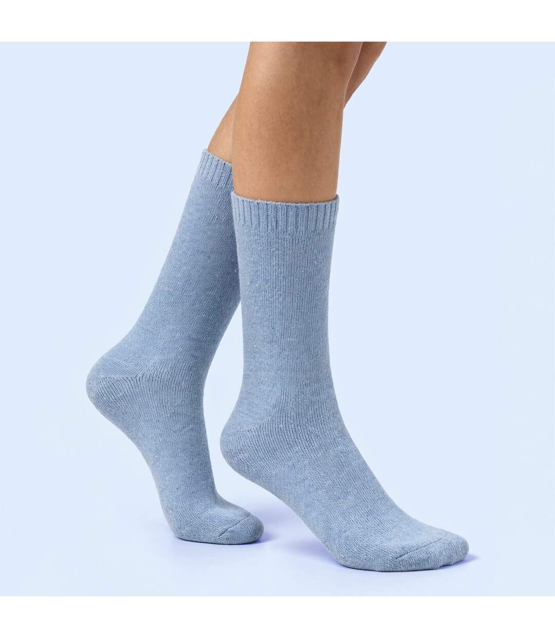 Glenmuir - Lot de 2 Chaussettes Femme Thermiques Mi-Bottes Laine Chaudes-3