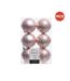 Pack of 6  Plain christmas bauble  8cm blush pink Kaemingk