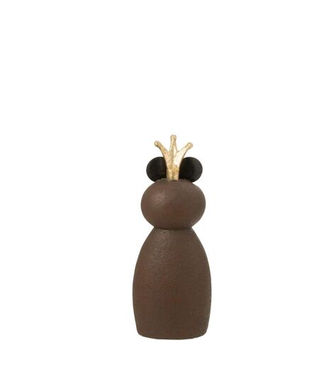 Statue Grenouille Couronne 60cm Marron
