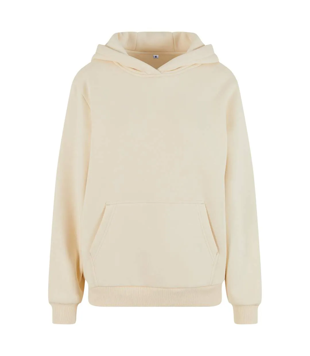Womens/ladies Plain Fluffy Hoodie White Sand Build Your Brand-2