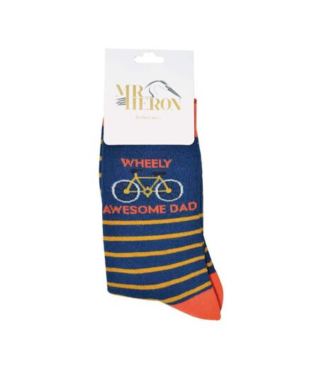 1 Pack Mens Wheely Awesome Dad Bamboo Socks
