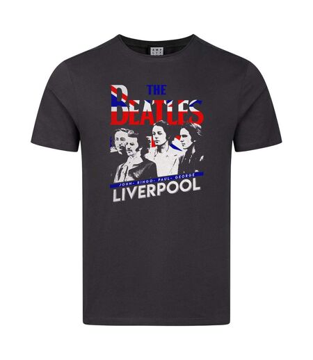 T-shirt Style The Beatles Liverpool Adulte Charbon Amplified