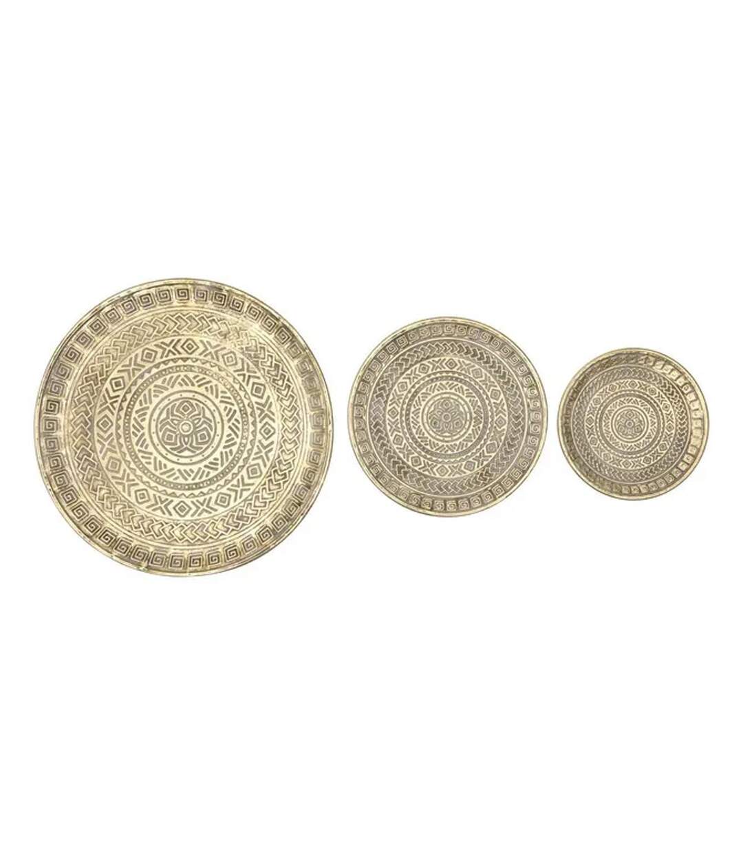 Lot de 3 Plateaux Déco en Métal Samir 57cm Doré-1