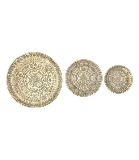 Lot de 3 Plateaux Déco en Métal Samir 57cm Doré